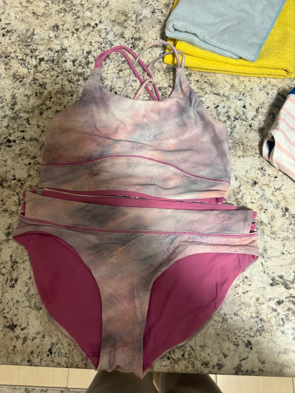 Ivivva Pink Tie-Dye Two-Piece Girls' Swim Set